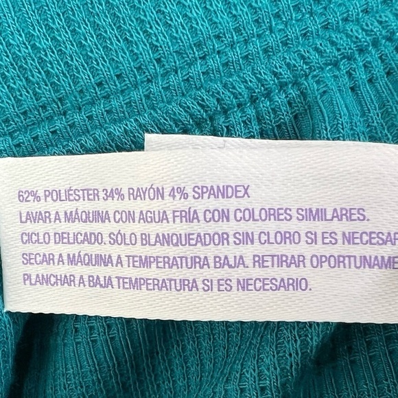 STARS Above Women's Turquoise Teal Blue Textured Knit Pajama Shorts 2pc Set - Picture 4 of 6